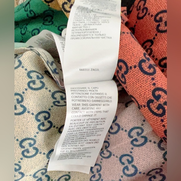 New Authentic Gucci GG Multicolor Short Sleeve Silk Shirt - Picture 9 of 9